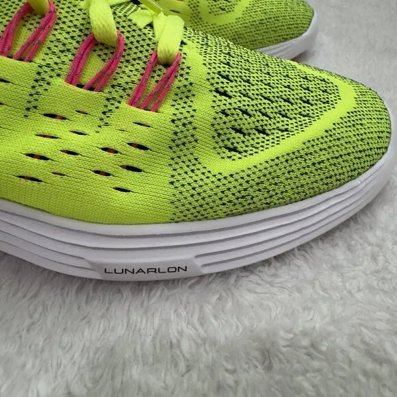 Nike Lunar Trainer Running Shoes Size 11 Neon green &amp; Pink Lightweight Sneakers