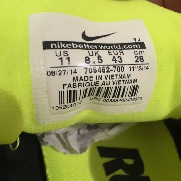 Nike Lunar Trainer Running Shoes Size 11 Neon green &amp; Pink Lightweight Sneakers
