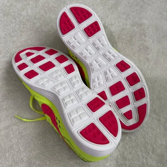 Nike Lunar Trainer Running Shoes Size 11 Neon green &amp; Pink Lightweight Sneakers