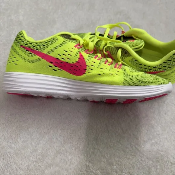 Nike Lunar Trainer Running Shoes Size 11 Neon green &amp; Pink Lightweight Sneakers