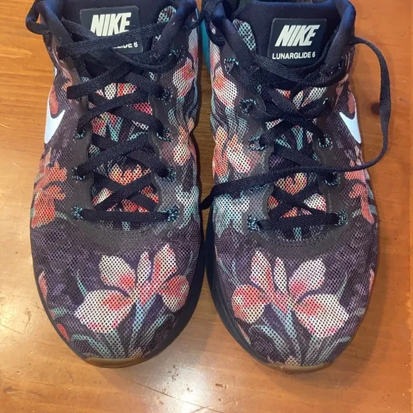 Nike Lunarglide 6 'Photosynthesis'Mens Sneakers size 8.5 navy blue floral