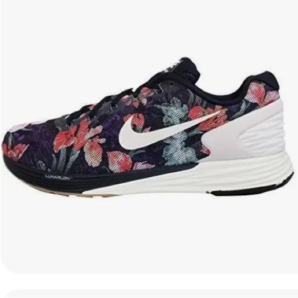 Nike Lunarglide 6 'Photosynthesis'Mens Sneakers size 8.5 navy blue floral