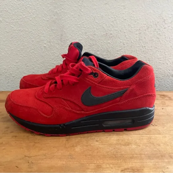 Nike Mens Air Max 1 AM1 Prm Premium “Pimento” Suede Sneakers 512033-610 Size 8.5