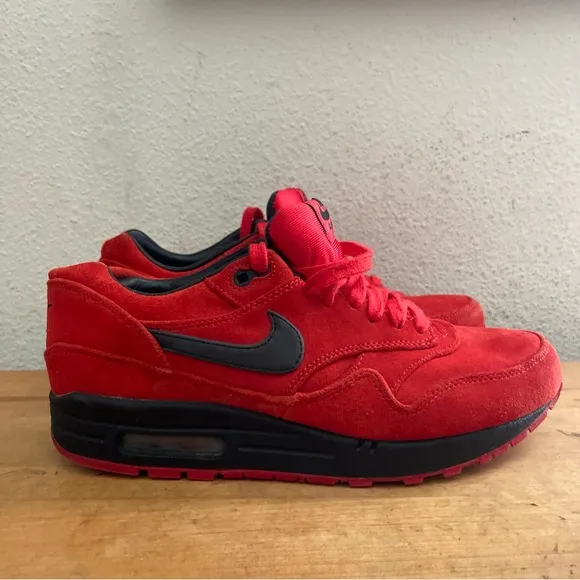 Nike Mens Air Max 1 AM1 Prm Premium “Pimento” Suede Sneakers 512033-610 Size 8.5