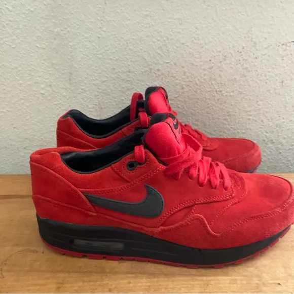 Nike Mens Air Max 1 AM1 Prm Premium “Pimento” Suede Sneakers 512033-610 Size 8.5