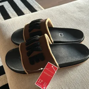Nike Mens Brown Offcourt SE Lightweight Comfort Slip On Slides Sandals s…
