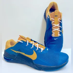 Nike Metcon 7 React Hyperlift Men's Weight Training Gym Shoes Blue Gold …