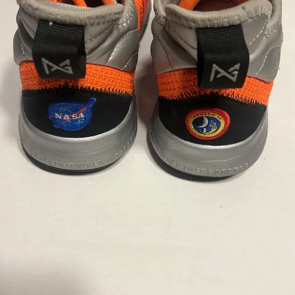 Nike PG Paul George NASA GS Black Orange Basketball Sneakers Shoes 5.5Y