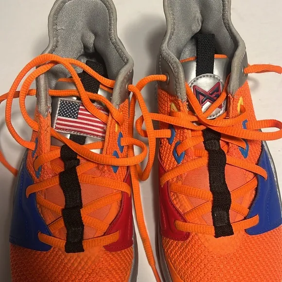 Nike PG Paul George NASA GS Black Orange Basketball Sneakers Shoes 5.5Y