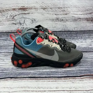 Nike React Element 87 Chill Blue Solar Red Sneakers Shoes, Men’s Size 8