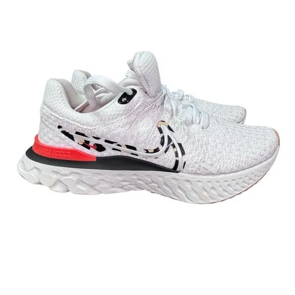 Nike React Infinity Run Flyknit 3 Womens Running Shoes White/Black/Red Size 5.5