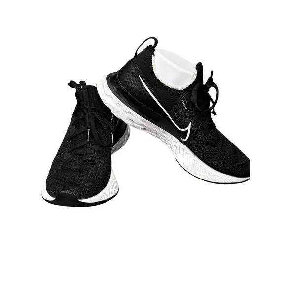 Nike React Infinity Run Flyknit Mens Running Shoes Size 9.5 Black/White
