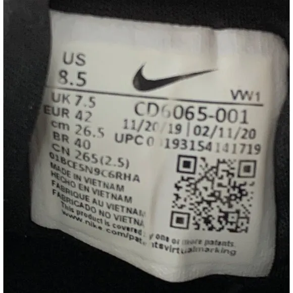 Nike Roshe G Golf Shoes Black &amp; White Size 8.5