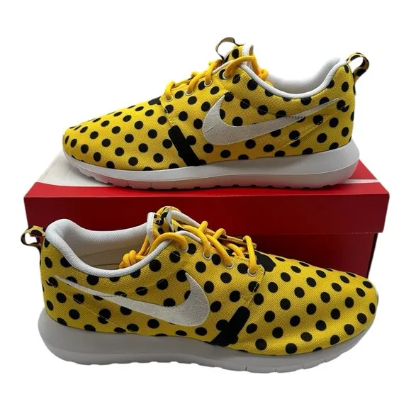 Nike Roshe Run NM QS Shoes Mens 10.5 Yellow Polka Dot Pack Sneakers 810857-700