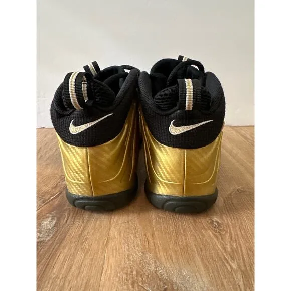 Nike Shoes Air Foamposite Black Metallic Gold Sneakers Size Youth 5