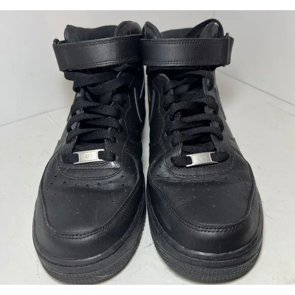 NIKE Shoes Mens 10 Air Force 1 Mid 07 Triple Black Sneakers CW2289-001