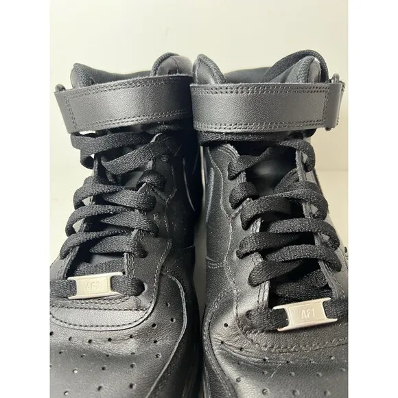 NIKE Shoes Mens 10 Air Force 1 Mid 07 Triple Black Sneakers CW2289-001