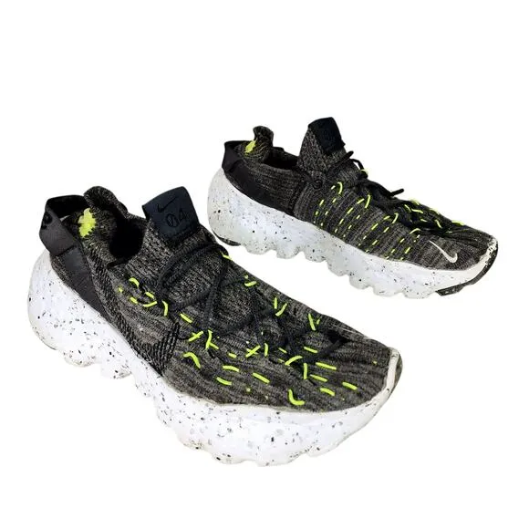 Nike Space Hippie 04 Running Shoes sz 8.5 Mens Black Volt White Green CZ6398-010