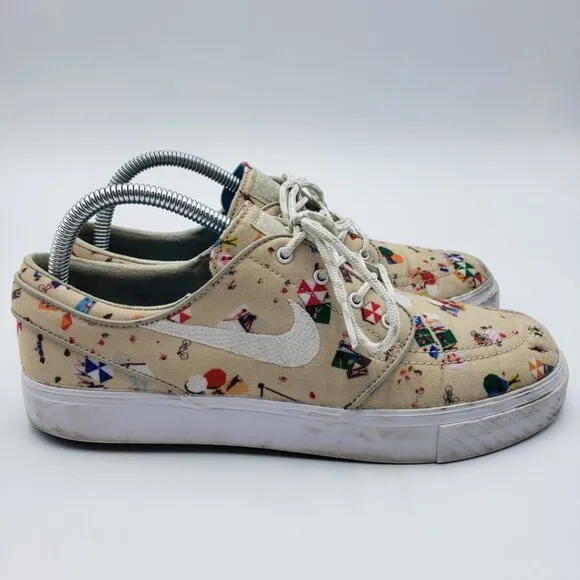 Nike Stefan Janoski Zoom Sneakers 7.5 Mens Beach Day Lace Up Shoes Tan