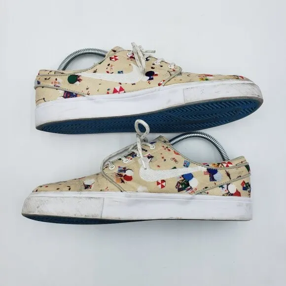 Nike Stefan Janoski Zoom Sneakers 7.5 Mens Beach Day Lace Up Shoes Tan