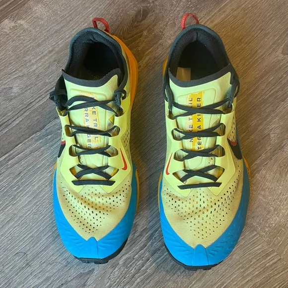 Nike Trail Terra Kiger 7 Running Shoes Blue Yellow Orange Men 10.5 UK 9.5 EU44.5