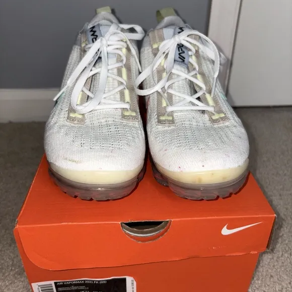 Nike VaporMax Flyknit White with Black and Green