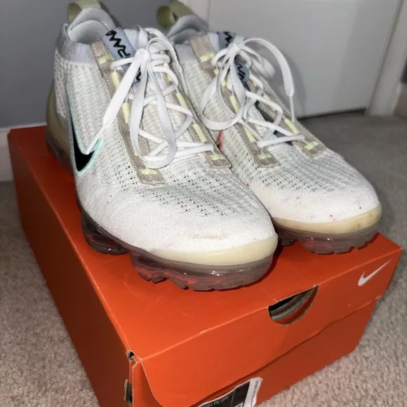 Nike VaporMax Flyknit White with Black and Green