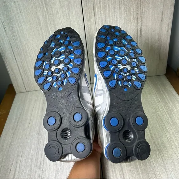 Nike White and Blue Athletic Shox Shoes