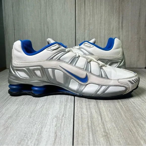 Nike White and Blue Athletic Shox Shoes