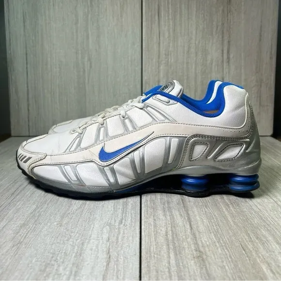 Nike White and Blue Athletic Shox Shoes