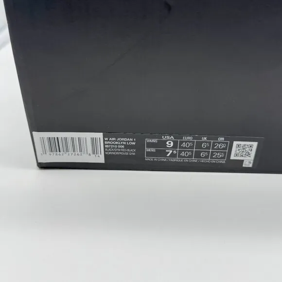 Nike Womens Air Jordan 1 Brooklyn Low Black Shoes Sz 9 NEW Platform IB7210-006