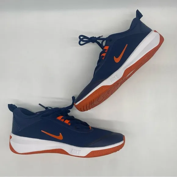 Nike Youth Omni Multi-Court (GS) Sneakers Midnight Navy/Safety Orange Size 7