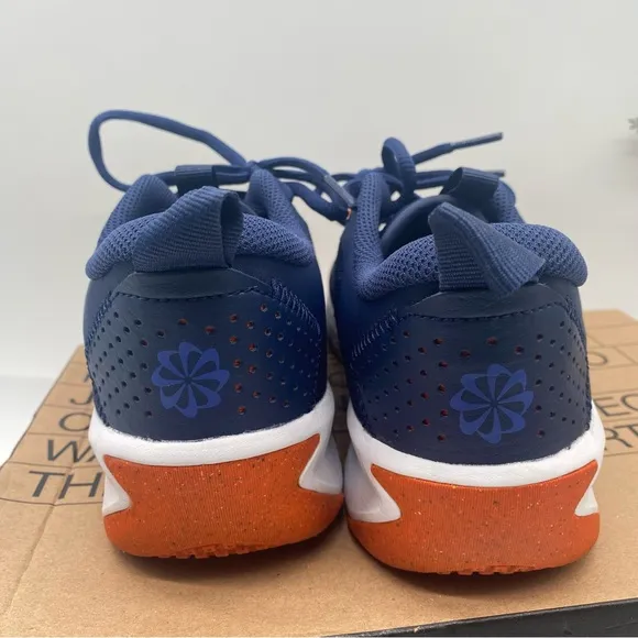 Nike Youth Omni Multi-Court (GS) Sneakers Midnight Navy/Safety Orange Size 7
