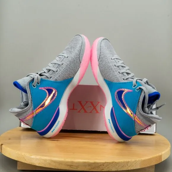 Nike Zoom LeBron NXXT Gen Mens Size 9.5 Shoes Wolf Gray Pink Spell Sneakers NEW