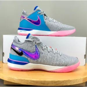 Nike Zoom LeBron NXXT Gen Mens Size 9.5 Shoes Wolf Gray Pink Spell Sneakers NEW