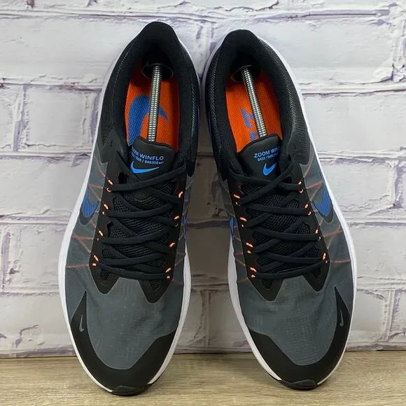 Nike Zoom Winflo 8 Grey Black Blue Running Shoes Men's Size 14 Athletic Sneakers