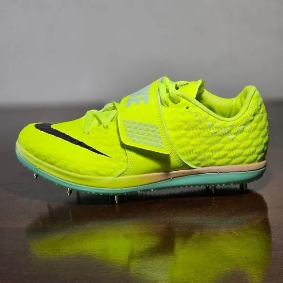 Nike High Jump HJ Elite Track Spikes Shoes Volt Mint Black Women's 6.5 DR992-700