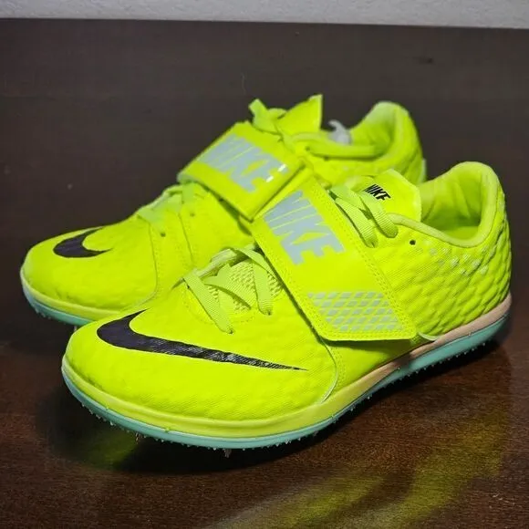 Nike High Jump HJ Elite Track Spikes Shoes Volt Mint Black Women's 6.5 DR992-700