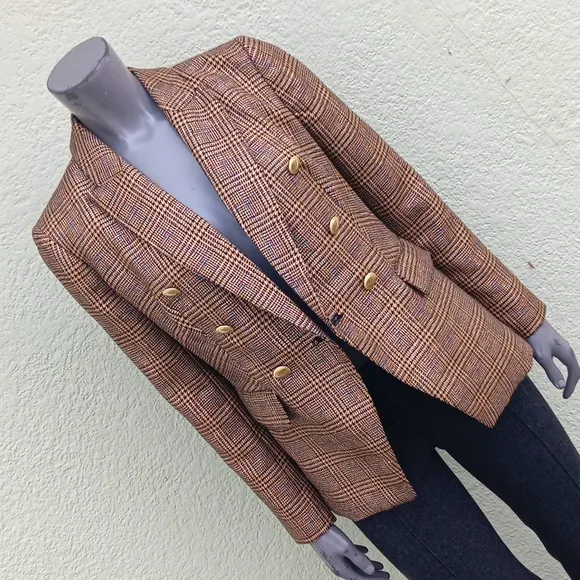 NINE WEST (VIETNAM) LADIES DOUBLE-BREASTED HOUNDSTOOTH LUX BLAZER