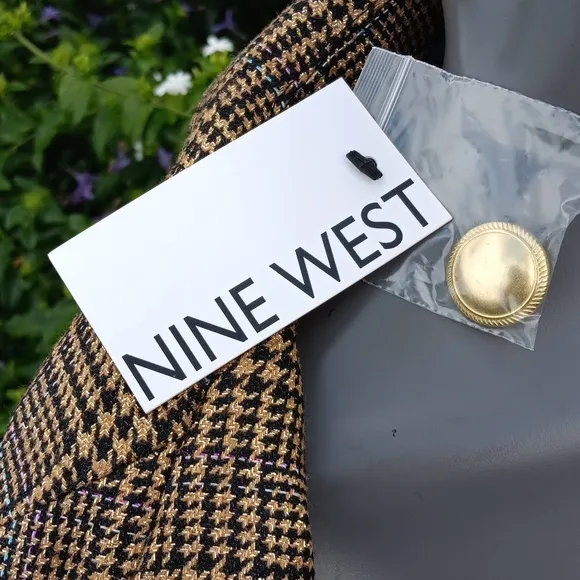 NINE WEST (VIETNAM) LADIES DOUBLE-BREASTED HOUNDSTOOTH LUX BLAZER