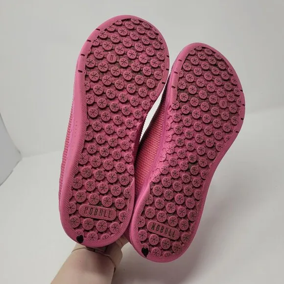 Nobull womens 9.5 Mens 8 pink trainers lace up sneakers tennis shoes