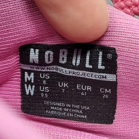 Nobull womens 9.5 Mens 8 pink trainers lace up sneakers tennis shoes