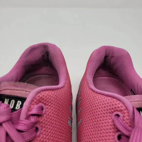 Nobull womens 9.5 Mens 8 pink trainers lace up sneakers tennis shoes