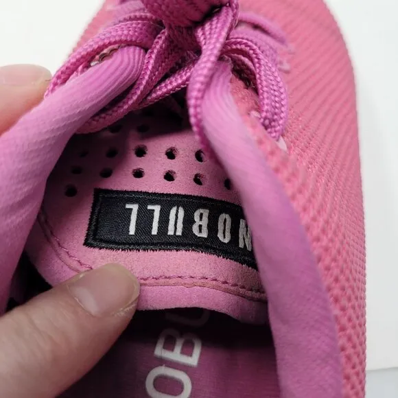 Nobull womens 9.5 Mens 8 pink trainers lace up sneakers tennis shoes