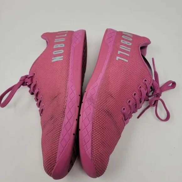 Nobull womens 9.5 Mens 8 pink trainers lace up sneakers tennis shoes
