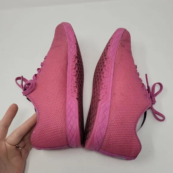 Nobull womens 9.5 Mens 8 pink trainers lace up sneakers tennis shoes