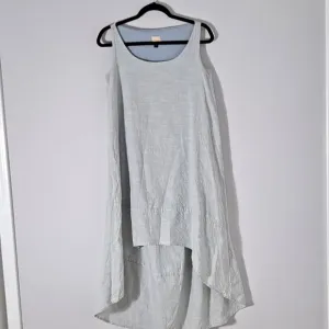 Noemiah Sleeveless Boho Tank Dress Boho Textured High Low Art Ruffle