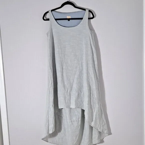 Noemiah Sleeveless Boho Tank Dress Boho Textured High Low Art Ruffle