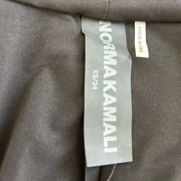 Norma Kamali Long Sleeve Modern Side Drape Dress XS Black