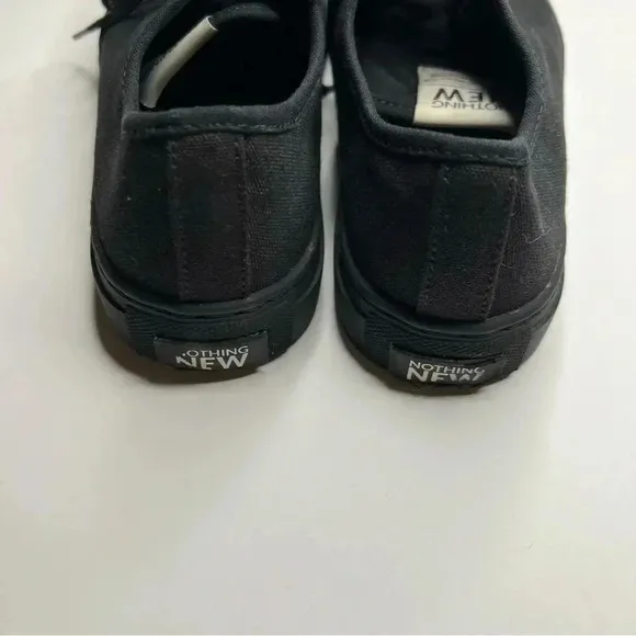 Nothing New Sneakers Classic Low Top Shoe Black Canvas Womens 9